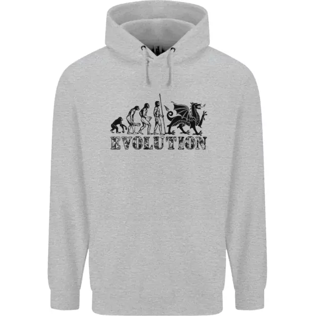 Evolution of Welsh Rugby Player Union Funny Mens 80% Cotton Hoodie