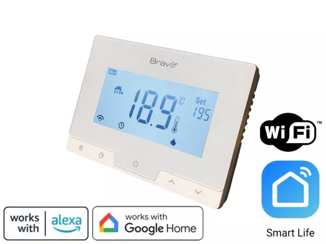 Smart Programmable Bravo Cronotermostato Digital Wifi Glam Room Thermostat_Bravo