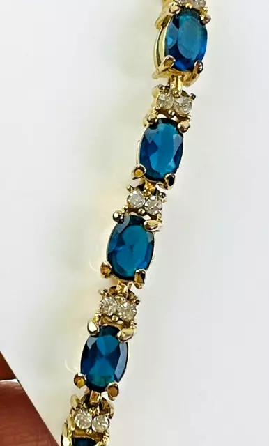 Vintage Avon Tennis Bracelet Faux Blue Sapphire September Birthstone
