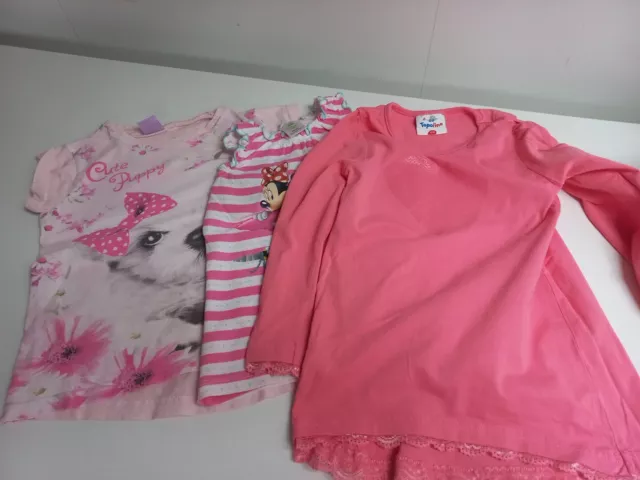 Mädchen Shirts 104,3er Pack,kurzarm,ärmellos,Langarm,Rosa,Pink,mit Aufdruck