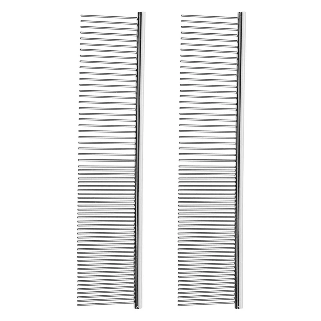2 piezas peine de masaje de acero inoxidable para gatos Silver