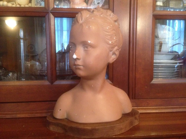 Grand Buste En Platre De Louise Brongniart D'apres Houdon ( Ancien )