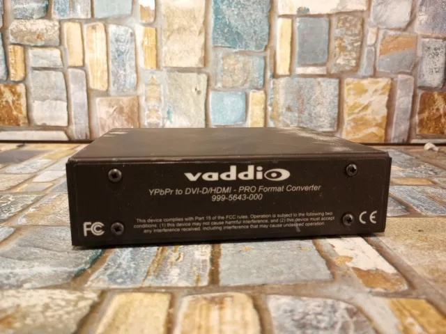 Vaddio Ypbpr To Dvi-d/HDMI Pro Format Converter 999-5643-000 No Power Cable