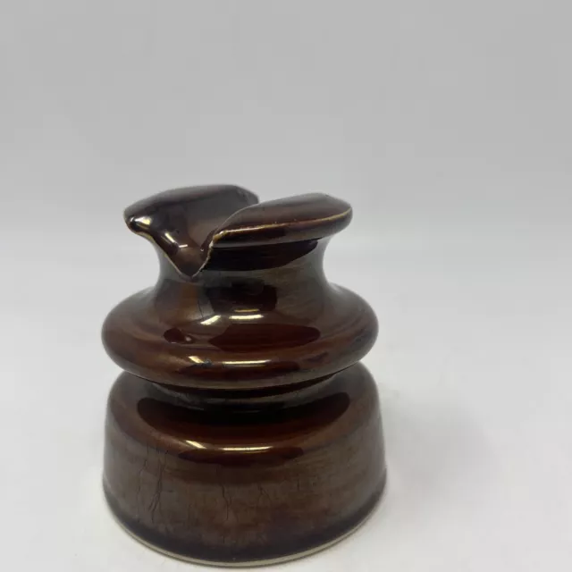 Vintage Rare Locke HI-Top 77 USA Porcelain Electrical Insulator Chocolate Brown 8