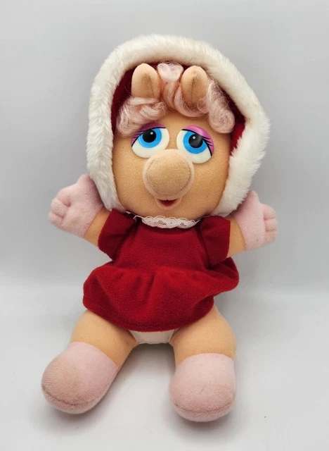 Vintage 1987 Muppet Baby Miss Piggy Plush 10" Stuffed Animal Jim Henson