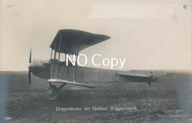 Foto Flugzeug Oldtimer Doppeldecker Gothaer Waggonfabrik  X121