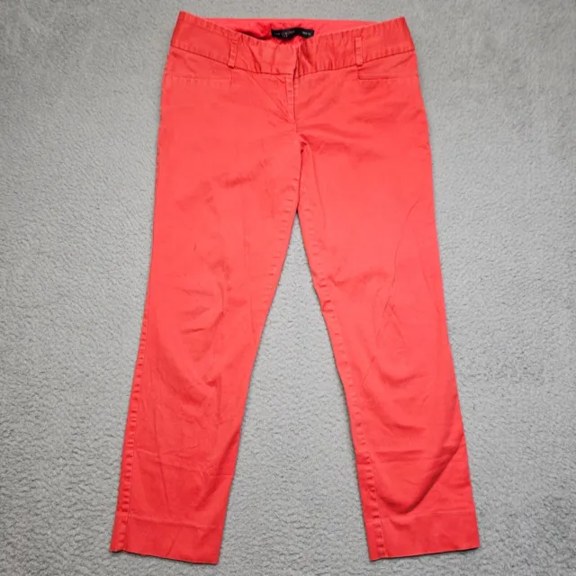 The Limited Pants Womens Size 6 Red Cropped Flat Front Capri Casual
