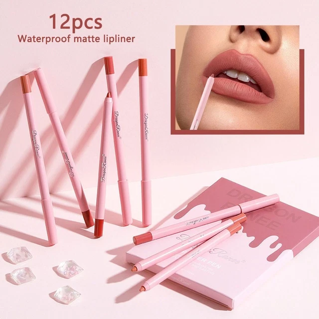 12 pz nuovo set fodere labbra lucidalabbra impermeabile lunga usura matita fodere rossetto