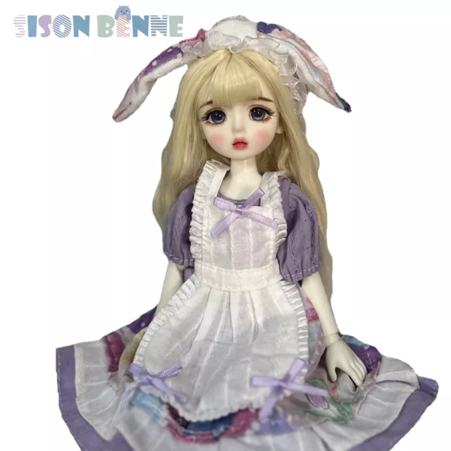 BJD poupée jouet mignon 28cm fille poupée avec robe chaussures ensemble complet