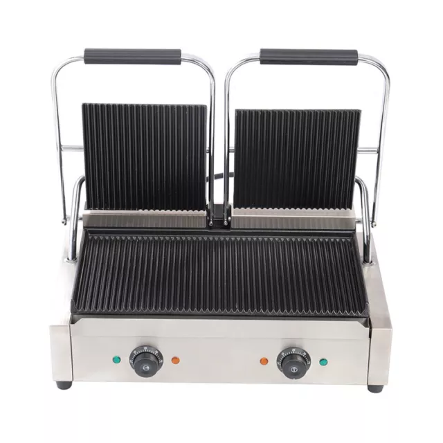 Commercial Panini Grill Press 2 Sided Electric Catering Toaster Sandwich Maker