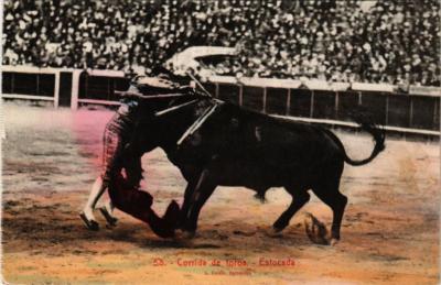 CPA CORRIDA DE TOROS UNA GRAN ESTOCADA 
