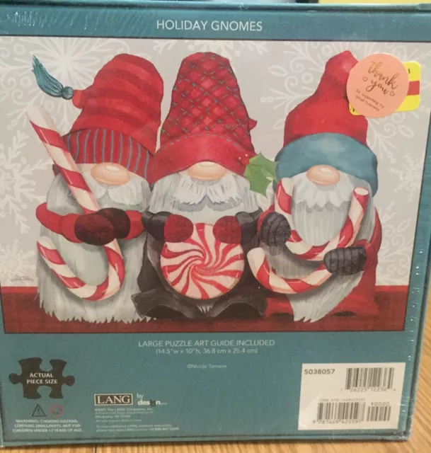 Lang By Design Large 1000 Piece 29 By 20 Holiday Gnomes Puzzle New