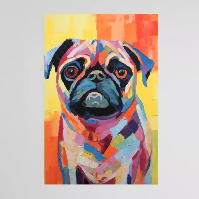 Pug Dog Painting poster Choose your Size