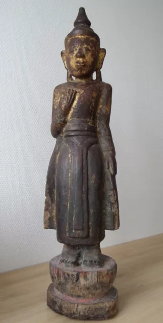 Antique Ancien wooden Burmese BUDDHA BOUDDHA bois Birman Birmanie Myanmar Burma