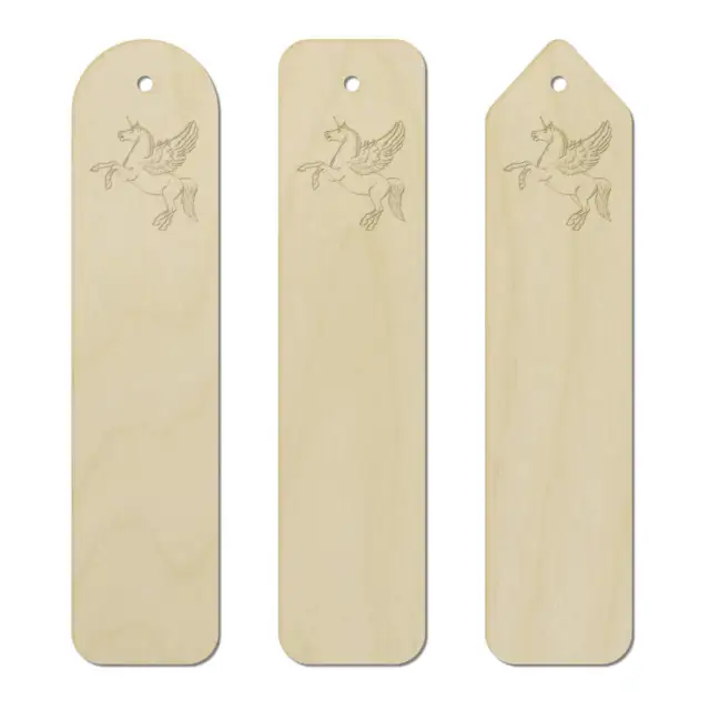 3 x 'Winged Unicorn' Birch Bookmarks (BK00027568)