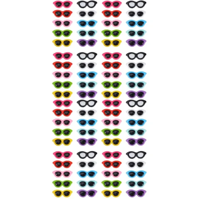 80 piezas gafas de sol horquilla de plástico pendientes circulares gafas de muñeca