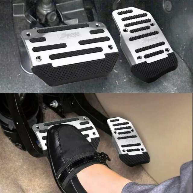 Silver Non Slip Automatic Gas Brake Foot Pedal Pad Cover Car Accessories Kit New