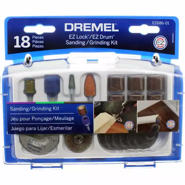 Dremel EZ686-01 - 18 Piece EZ LOCK Sanding/Grinding Accessory Set 2615E686AA - H