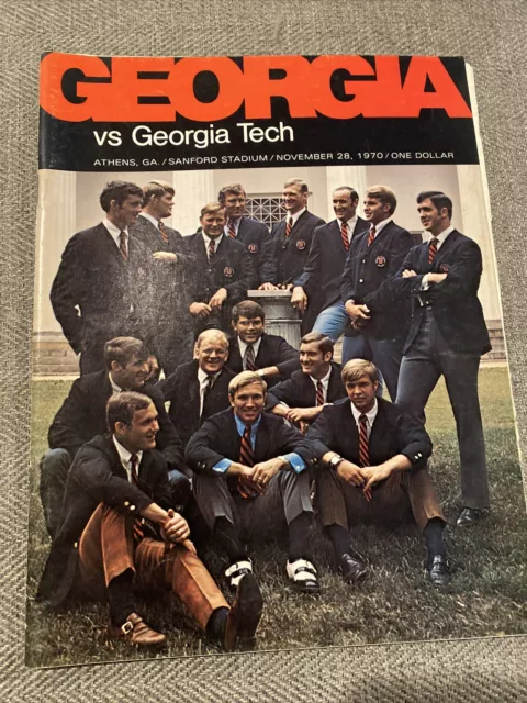 vintage 1970 GEORGIA BULLDOGS vs GA TECH YELLOW JACKETS FOOTBALL PROGRAM ncaa