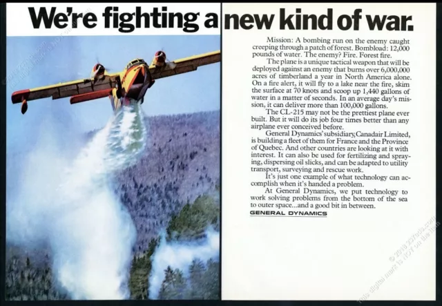 1967 Canadair CL-215 water tanker forest fire plane photo General Dymanics ad