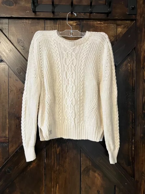 Vintage Polo Ralph Lauren Cable Knit Sweater Size Large Cream