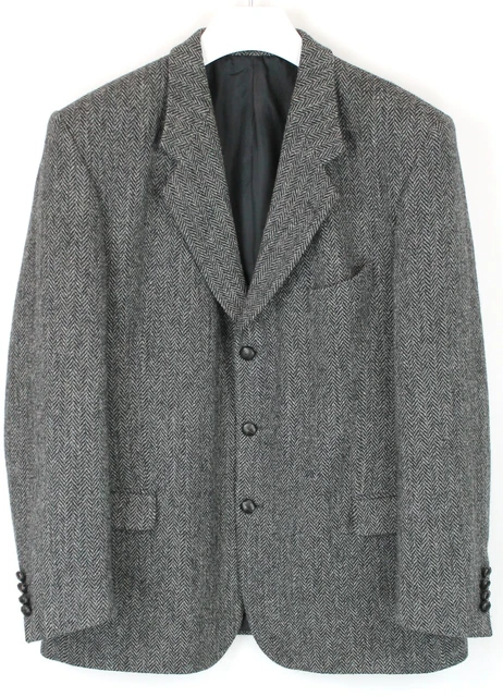 Harris Tweed Giacca Uomo (Eu) 58 Monopetto Lana con Motivo Foderato 3 Bottoni