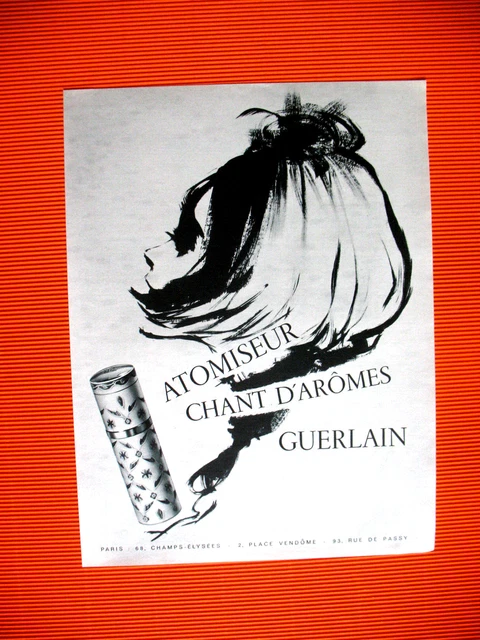 Publicite De Presse Guerlain Parfum Atomiseur Chant D'aromes Ad 1963