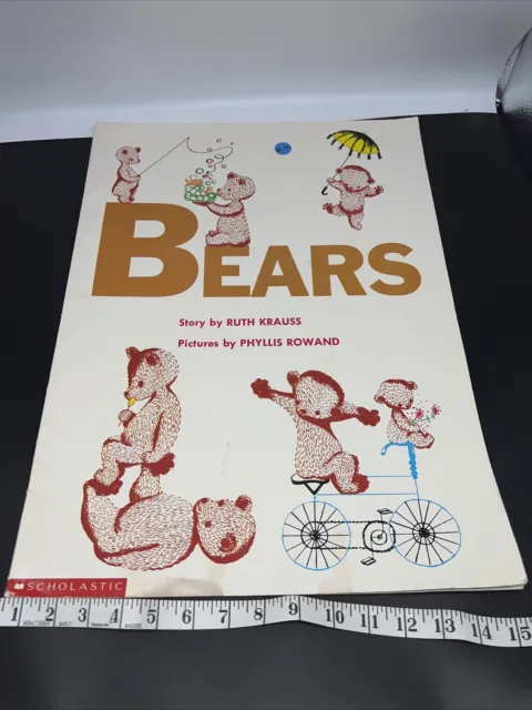 BEARS by Ruth Krauss Vintage 1948 Scholastic Big Book 15" x 20" Easel Book