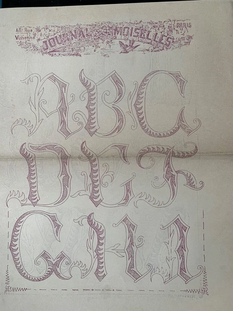 Antique 1870s French Journal des Demoiselles Embroidery pattern Alphabets (3)