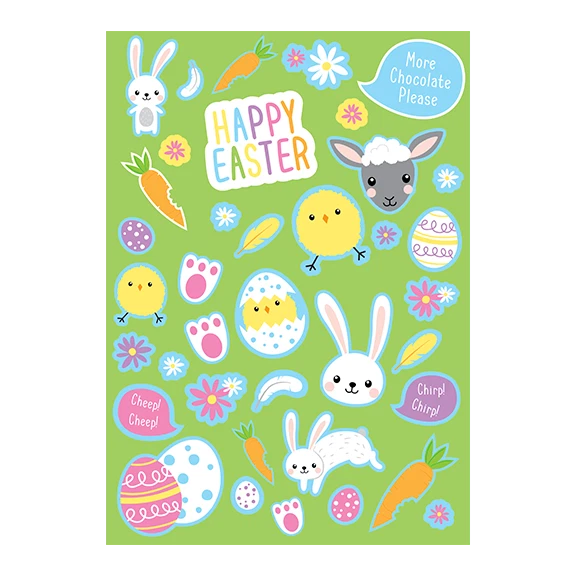 Adesivi Pasqua Bluelves - 8 Fogli - Conigli, Uova, Pulcini - Per Decorazioni Bambini - Foto 12