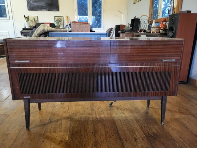 Meuble Radio Vintage Philips 'BI AMPLI' - Poste Radio AM/FM Avec Amplificateur, Occasion Fonctionnel