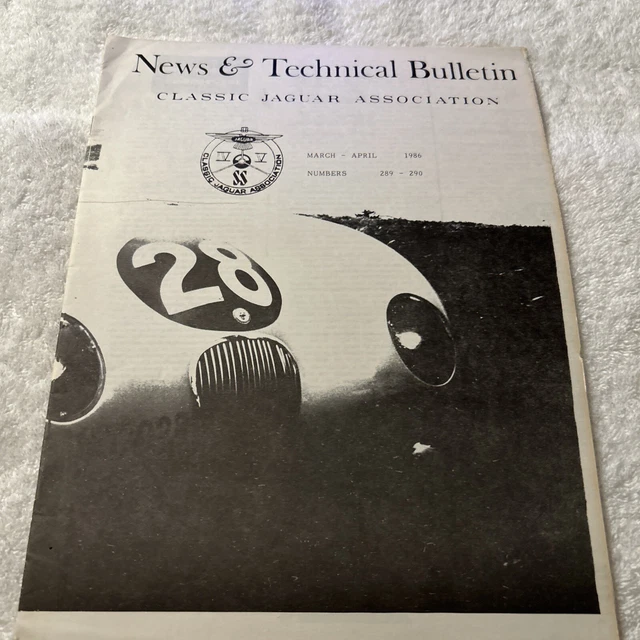 CLASSIC JAGUAR ASSOCIATION - NEWS & TECHNICAL BULLETIN 12 PAGES March-April 1986