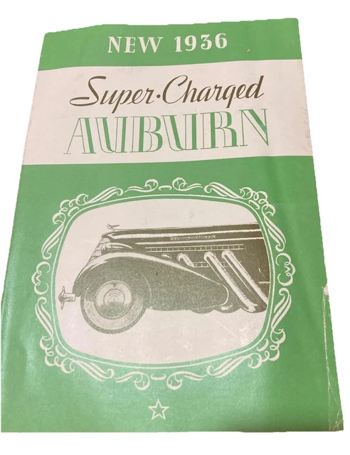 1936 AUBURN SUPERCHARGED Vintage Car Sales Brochure Catalog - 852 ...