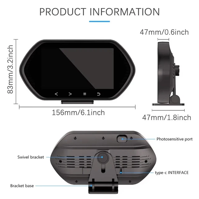 Dashcam WiFi E HUD 2 In 1 | Schermo IPS 5'' E Fotocamera 1080P | Avviso Di Velocità E Registrazione In Loop | Per Tutti I Veicoli Con Controllo APP
