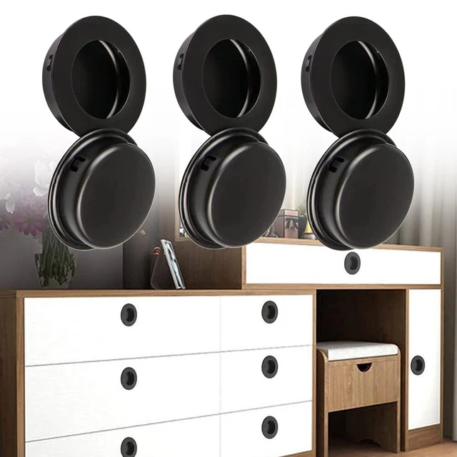 6X Recessed Flush Pocket Door Cabinet Pull Inset Sliding Door Handle PACK