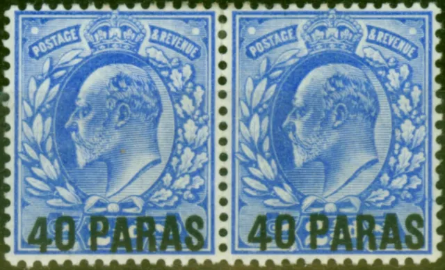 British Levant 1905 40pa on 2 1/2d Ultramarine SG8 Fine LMM Pair