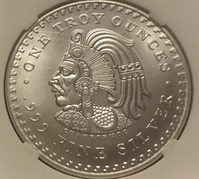 (2PACK) Aztec Chief Cuauhtemoc One Troy Ounce 1 Oz .999 Fine Silver Crown #BWL
