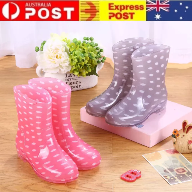 Womens Rain Boots Wave Point Ankle Boots Waterproof Short Gumboots Outdoor AU