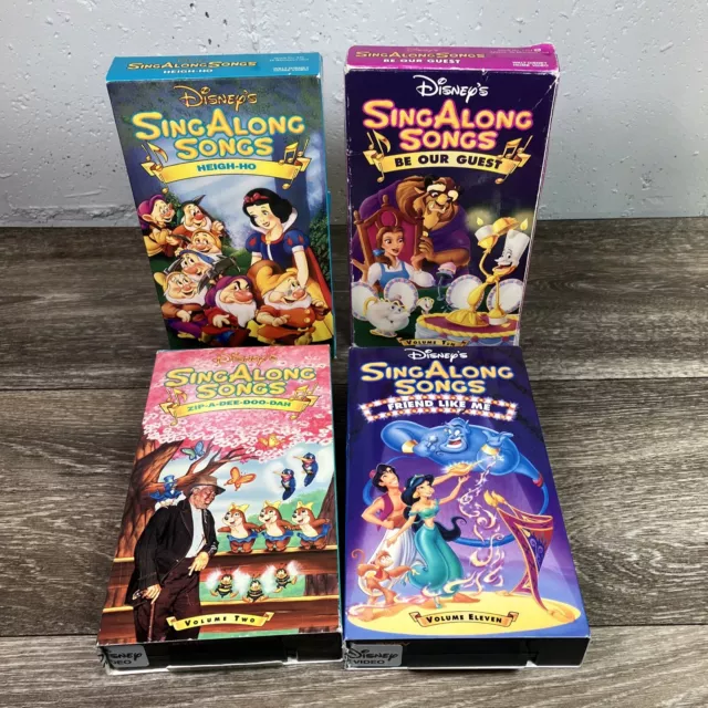DISNEY SING ALONG Songs VHS Lot Of 4 Heigh-Ho Be Our Guest Friend Like ...