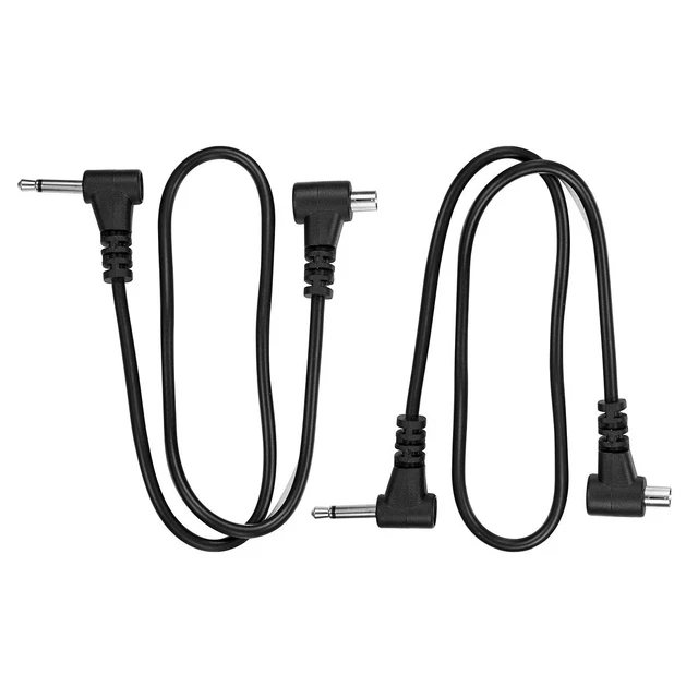 (2 PCS) 2.5mm to Male Flash PC Sync Cable,12-Inch/30CM 2.5mm Plug to Male