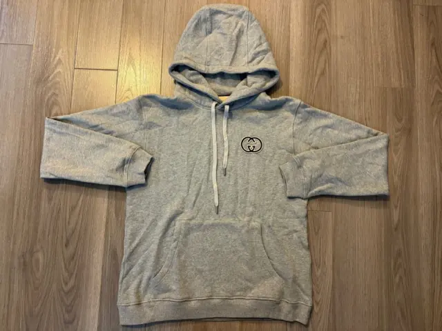 Gucci Cotton Jersey Hooded Sweatshirt hoodie grey sz M