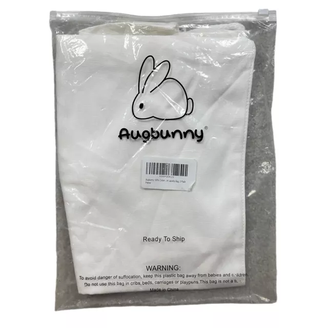 Augbunny 100% Cotton Canvas Travel Laundry Bag Set 2-Pack