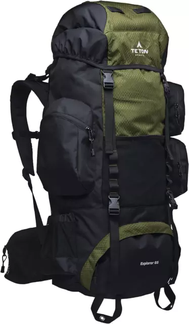 TETON 65L Explorer Internal Frame Backpack for Hiking, Camping, Backpacking,