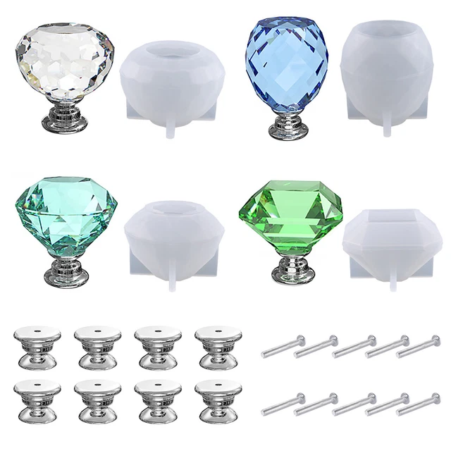 Lot De 4 Moules En Silicone Pour Résine Époxy - Forme Cristal/Paysage - Pour Création De Bijoux, Décorations Plage, Porte-Clés - DIY Créatif