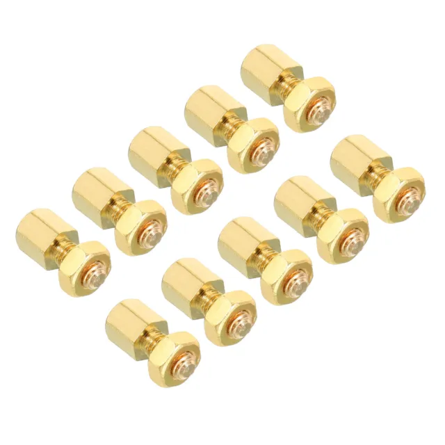 5mm+6mm M3 Standoff Screws 40 Pack Brass Hex PCB Standoffs Nuts Gold Tone