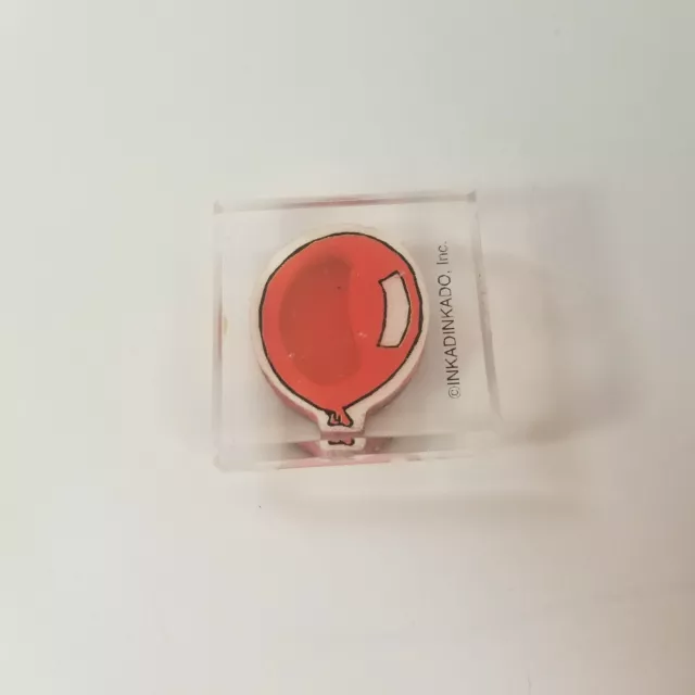 Balloon Inkadinkado Birthday Party Rubber Stamp Clear Lucite Red