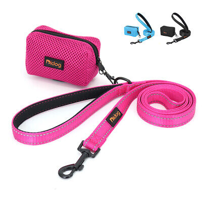 Nylon Dog Poop Bag And Leash Reflective With Handle Set Mesh Pet Puppy Waste Bag
