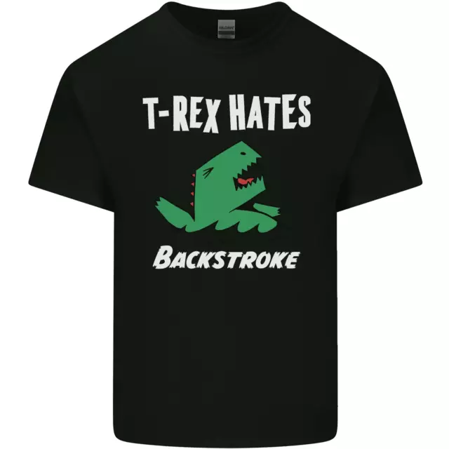 T-Rex Hates Backstroke Funny Swimmer Swim Kids T-Shirt Childrens