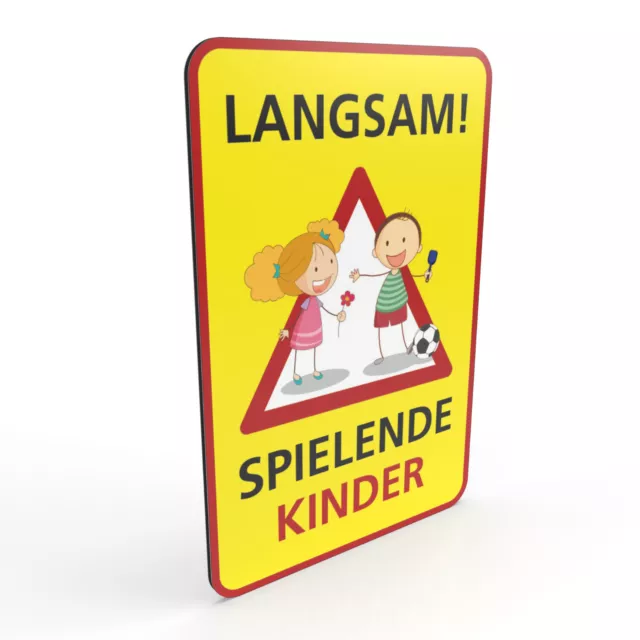 Schild - Achtung Kinder Spielende Kinder Spielstraße  langsam fahren 20 x 30 cm
