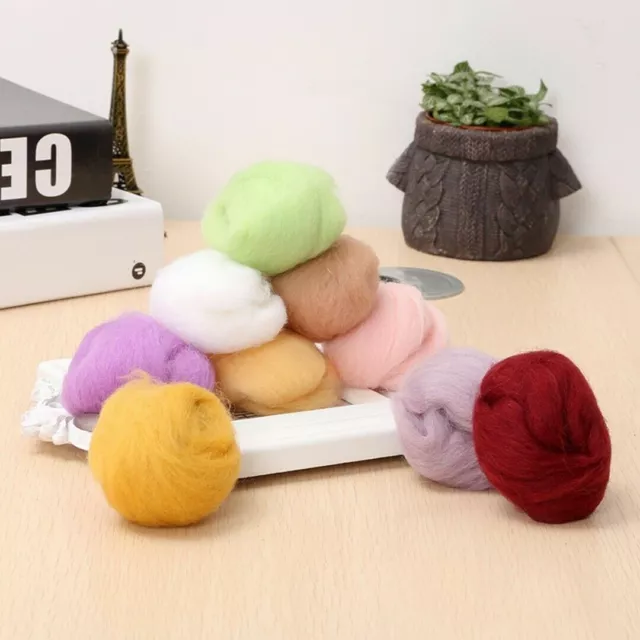 17Colors Wool Yarn Roving Fibre Hand Spinningss DIY Craft for Needle Felting 3